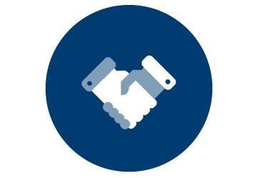 hand shaking logo